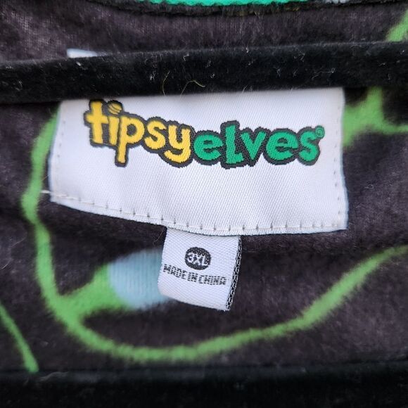 Tipsy elves Christmas 1 piece pajamas with hood - Picture 3 of 9